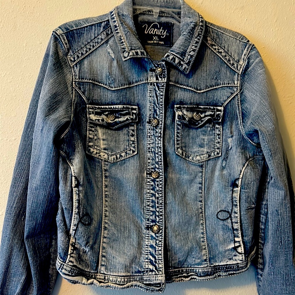 Distressed jean jacket, Vanity